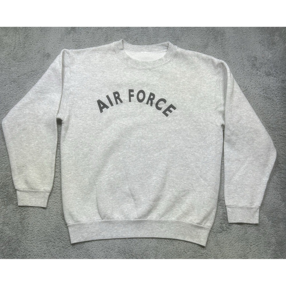 Vintage Air Force Sweatshirt Mens M Gray Crewneck Military USA Made 90s Pullover